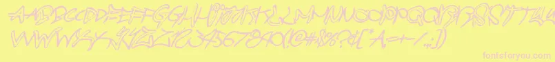 graffitistreetballoonital Font – Pink Fonts on Yellow Background