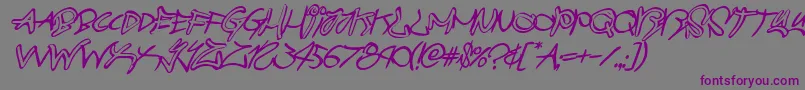 graffitistreetballoonital-Schriftart – Violette Schriften auf grauem Hintergrund