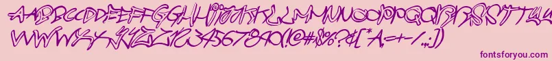 graffitistreetballoonital-Schriftart – Violette Schriften auf rosa Hintergrund