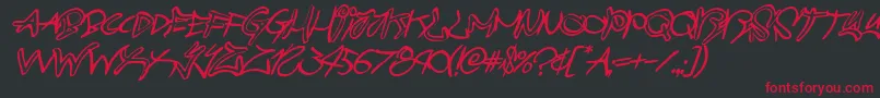 graffitistreetballoonital Font – Red Fonts on Black Background