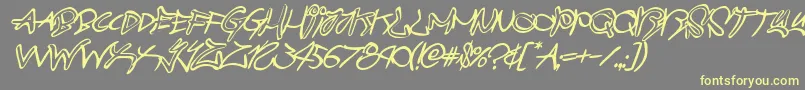 graffitistreetballoonital Font – Yellow Fonts on Gray Background