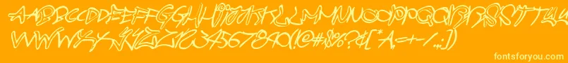 graffitistreetballoonital-Schriftart – Gelbe Schriften auf orangefarbenem Hintergrund