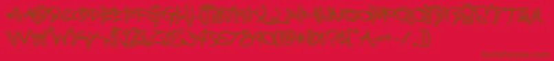 graffitistreetbold Font – Brown Fonts on Red Background