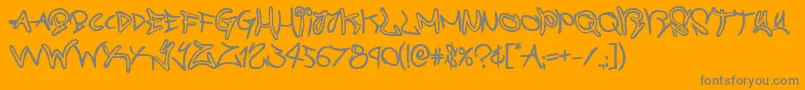 graffitistreetbold Font – Gray Fonts on Orange Background