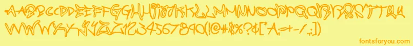 graffitistreetbold Font – Orange Fonts on Yellow Background