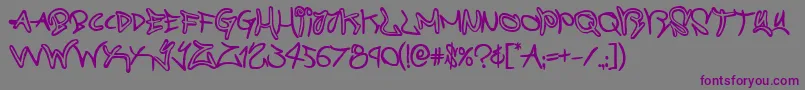 graffitistreetbold-Schriftart – Violette Schriften auf grauem Hintergrund