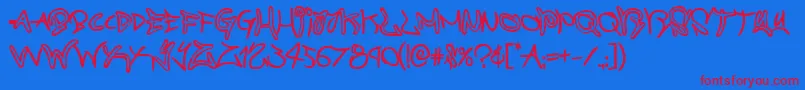 graffitistreetbold Font – Red Fonts on Blue Background