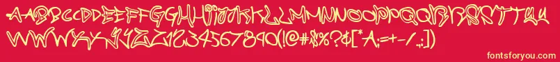 graffitistreetbold Font – Yellow Fonts on Red Background