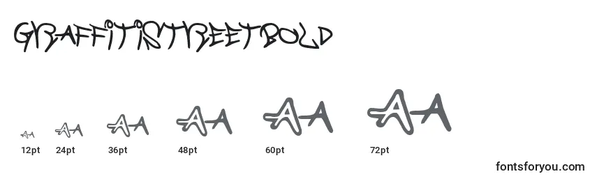 Размеры шрифта Graffitistreetbold