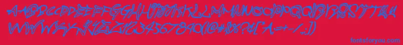 graffitistreetboldital Font – Blue Fonts on Red Background