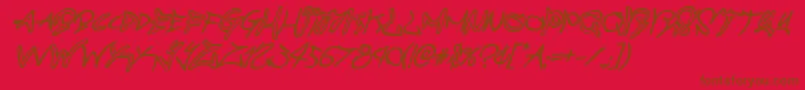 graffitistreetboldital-Schriftart – Braune Schriften auf rotem Hintergrund