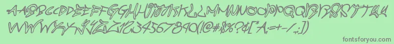 graffitistreetboldital Font – Gray Fonts on Green Background