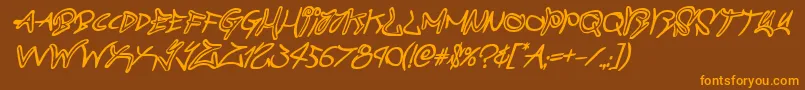 graffitistreetboldital-Schriftart – Orangefarbene Schriften auf braunem Hintergrund