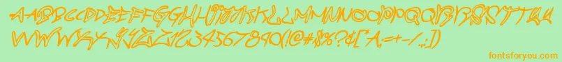 graffitistreetboldital Font – Orange Fonts on Green Background