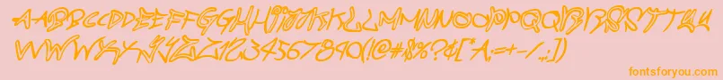 graffitistreetboldital-Schriftart – Orangefarbene Schriften auf rosa Hintergrund