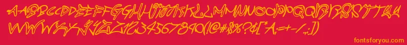 graffitistreetboldital-Schriftart – Orangefarbene Schriften auf rotem Hintergrund