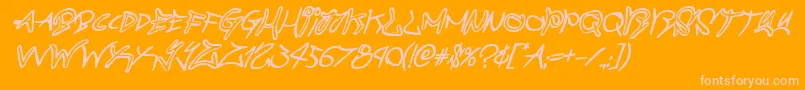 Czcionka graffitistreetboldital – różowe czcionki na pomarańczowym tle
