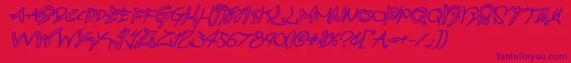 graffitistreetboldital Font – Purple Fonts on Red Background