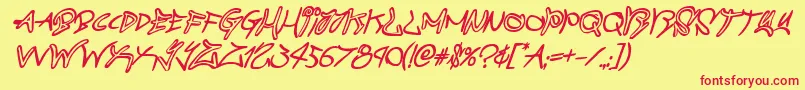 graffitistreetboldital Font – Red Fonts on Yellow Background