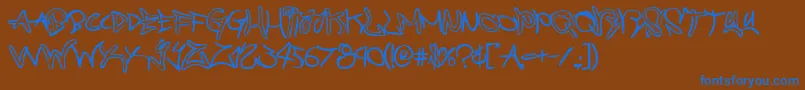 graffitistreetcompact-Schriftart – Blaue Schriften auf braunem Hintergrund