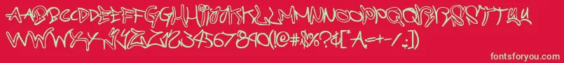 graffitistreetcompact Font – Green Fonts on Red Background