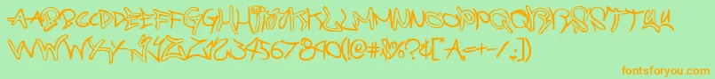 graffitistreetcompact Font – Orange Fonts on Green Background