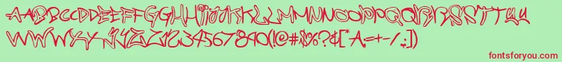 graffitistreetcompact Font – Red Fonts on Green Background