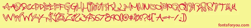 graffitistreetcompact Font – Red Fonts on Yellow Background