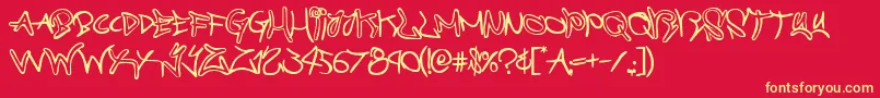 graffitistreetcompact Font – Yellow Fonts on Red Background