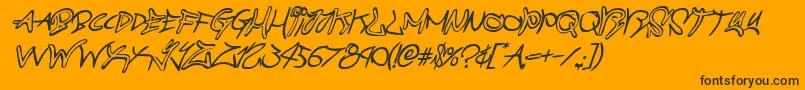 graffitistreetcompactital Font – Black Fonts on Orange Background