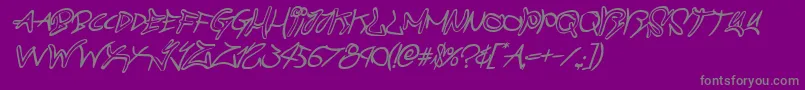 graffitistreetcompactital Font – Gray Fonts on Purple Background