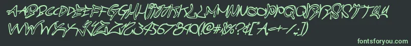 graffitistreetcompactital Font – Green Fonts on Black Background