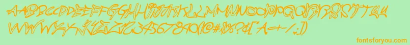 graffitistreetcompactital Font – Orange Fonts on Green Background