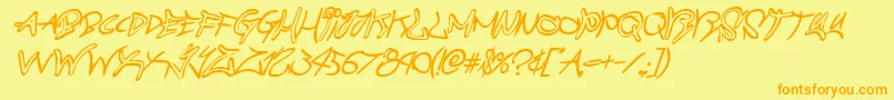 graffitistreetcompactital Font – Orange Fonts on Yellow Background