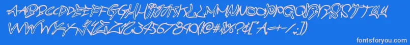 graffitistreetcompactital Font – Pink Fonts on Blue Background