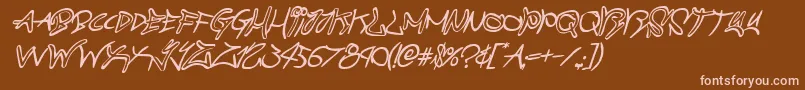 graffitistreetcompactital Font – Pink Fonts on Brown Background