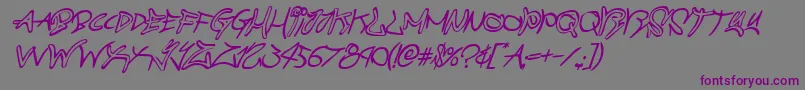 graffitistreetcompactital Font – Purple Fonts on Gray Background