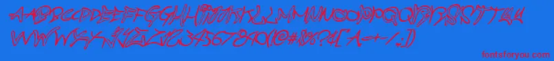 graffitistreetcompactital Font – Red Fonts on Blue Background
