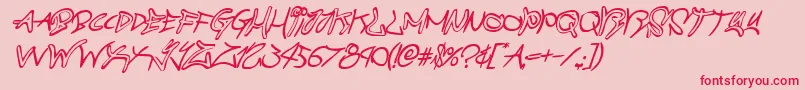 graffitistreetcompactital Font – Red Fonts on Pink Background