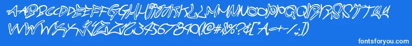 graffitistreetcompactital-Schriftart – Weiße Schriften auf blauem Hintergrund