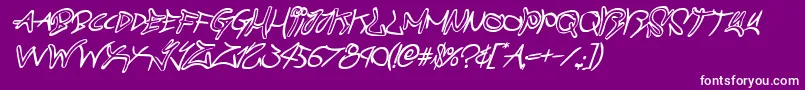 graffitistreetcompactital-Schriftart – Weiße Schriften auf violettem Hintergrund