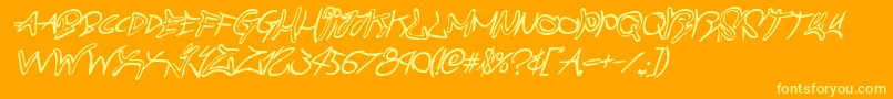 graffitistreetcompactital Font – Yellow Fonts on Orange Background