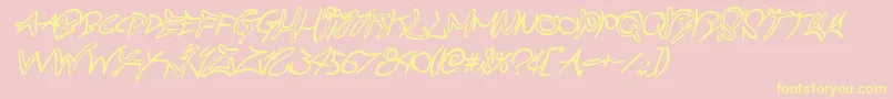 graffitistreetcompactital Font – Yellow Fonts on Pink Background