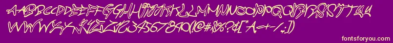 graffitistreetcompactital Font – Yellow Fonts on Purple Background