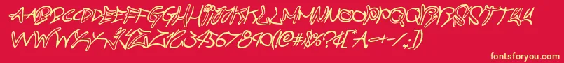 graffitistreetcompactital Font – Yellow Fonts on Red Background