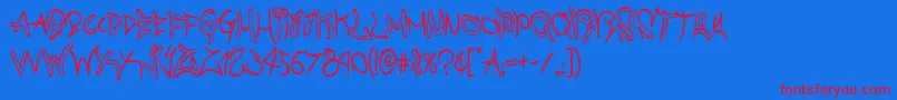 graffitistreetcond Font – Red Fonts on Blue Background