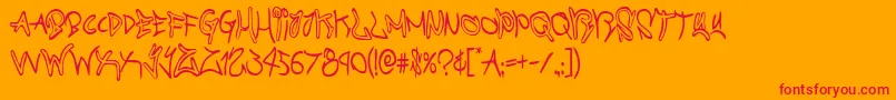 graffitistreetcond Font – Red Fonts on Orange Background