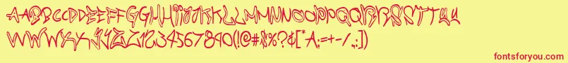 graffitistreetcond Font – Red Fonts on Yellow Background