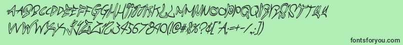 graffitistreetcondital Font – Black Fonts on Green Background