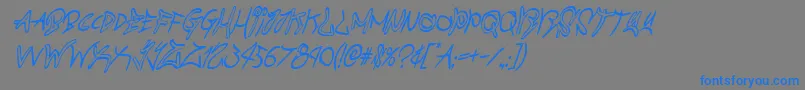 graffitistreetcondital Font – Blue Fonts on Gray Background